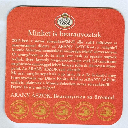 Arany Ászok podstawka Rewers