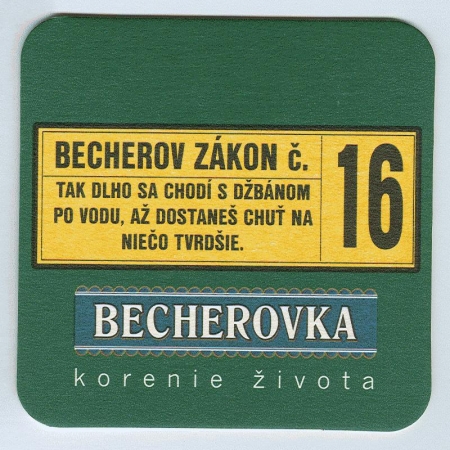 Becherovka podstawka Awers
