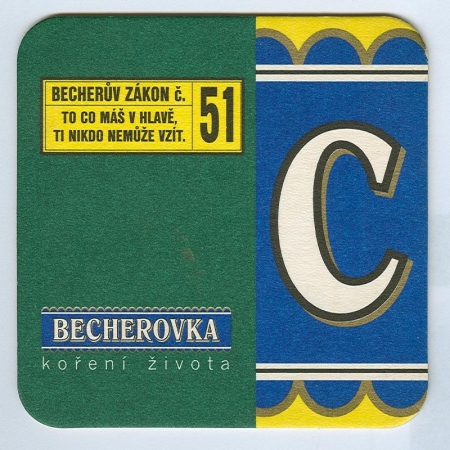 Becherovka podstawka Awers
