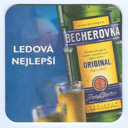 Becherovka podstawka Awers