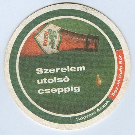 Soproni Ászok podstawka Awers