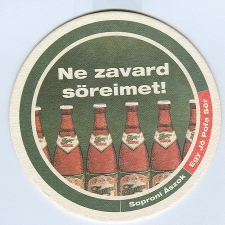 Soproni Ászok podstawka Awers
