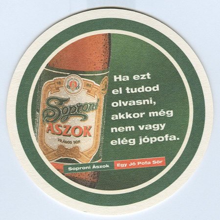 Soproni Ászok podstawka Awers