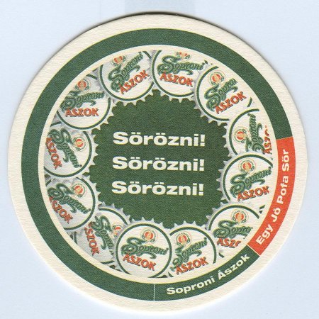 Soproni Ászok podstawka Awers