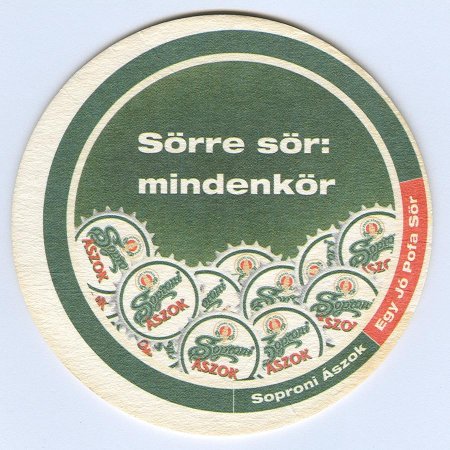 Soproni Ászok podstawka Awers